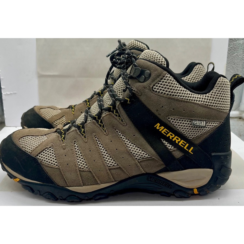 Merrell Alverstone Mid Waterproof‎ Hiking Boots Mens 14 Brown Black J50829 - Picture 3 of 11